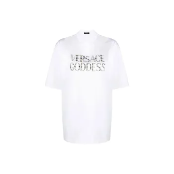 VERSACE Logo Embellished Crewneck T Shirt