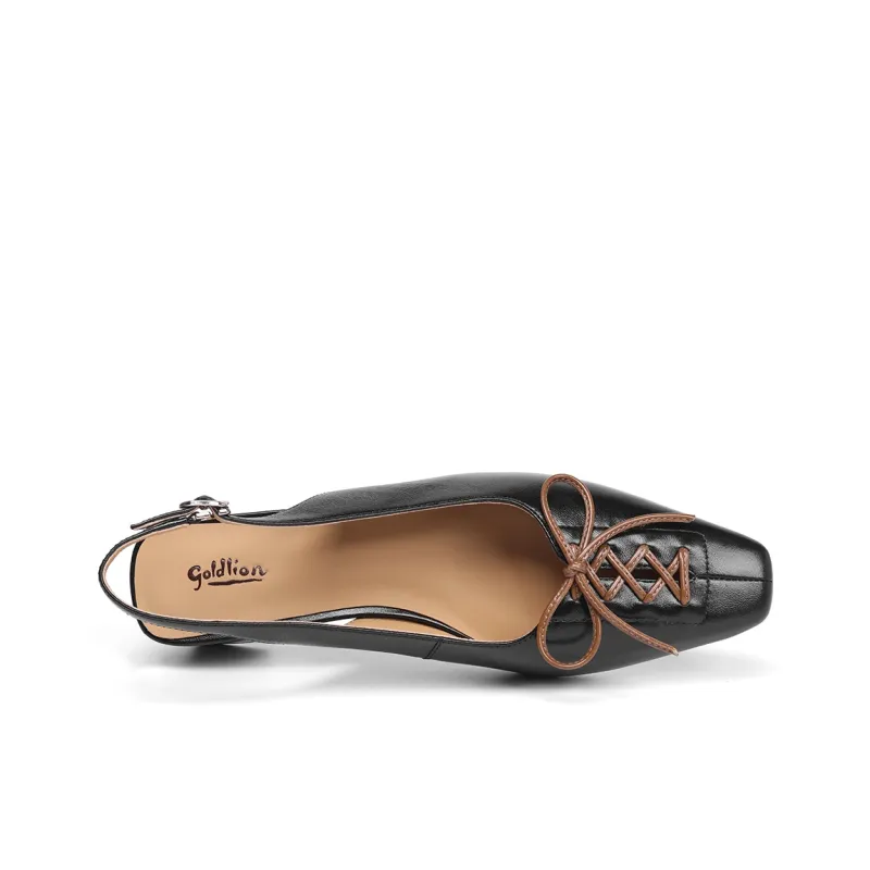 GOLDLION High Heels Women's Ecru/Black-7