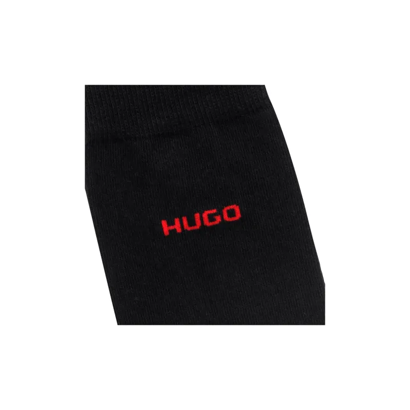 HUGO BOSS Knee High Socks Men's 2 Pack Black-2
