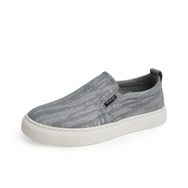 FED Low Top Canvas Shoes Men's Gray-1
