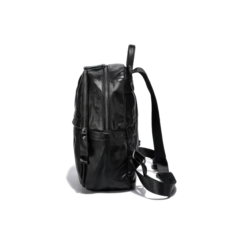 Ace Paul Cow Leather Backpack Regular Unisex Black-2