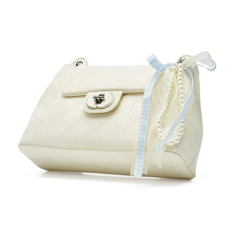 JOSINY Synthetic Leather Shoulder Bag, Crossbody Bag Regular Women's Ecru-4