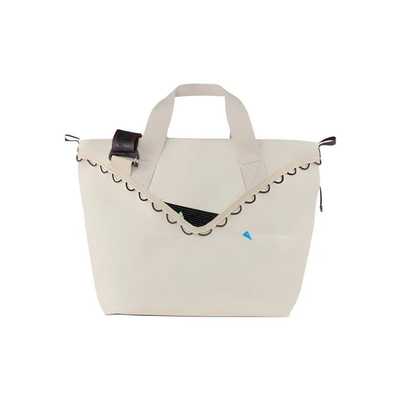 KLATTERMUSEN Nylon Tote Bag, Shopping Bag, Shoulder Bag, Handbag Unisex Beige-0