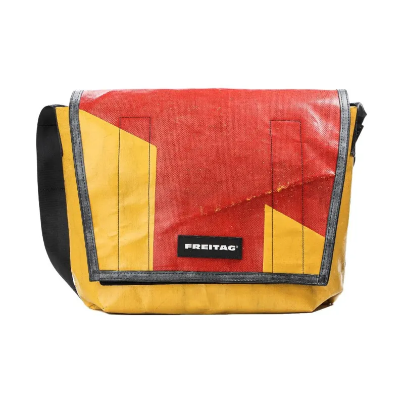 FREITAG Polyester Messenger Bag, Shoulder Bag, Crossbody Bag Unisex Red Yellow-1