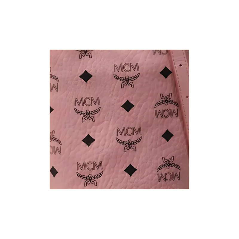 MCM Aren Visetos Leather Bucket Bag, One Shoulder Handbag Mini Women's Pink-1