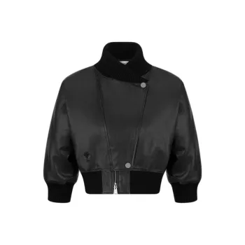 DIOR Leather Jacket Women's Black