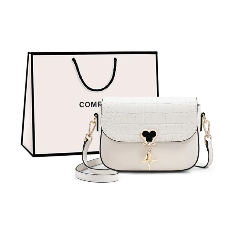 COMELY Cow Leather Shoulder Bag, Crossbody Bag Regular Women's White-0