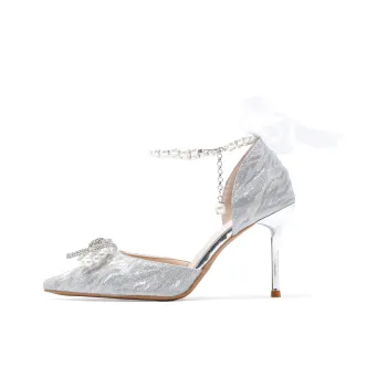 Be Good Slim Heel High Heels Women's Silver