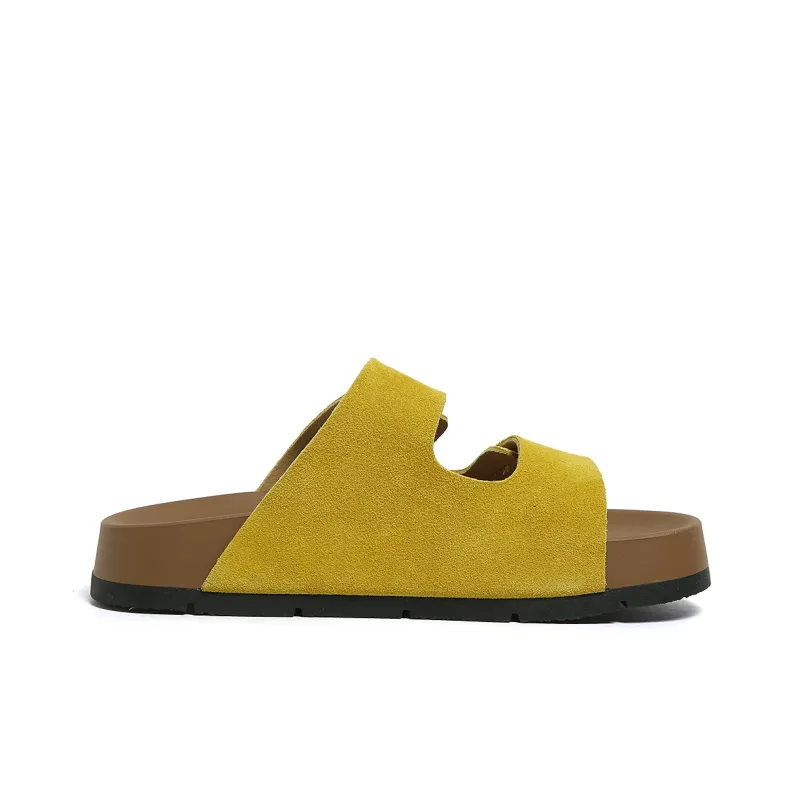 FOREVER 21 Slip Resistant Odor Resistant Abrasion Resistant Slide Slippers Women's Yellow-2