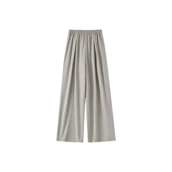 TAGEECHITA Women's Summer Straight Fit High Rise Wide Leg Pants With Draping Effect Women's