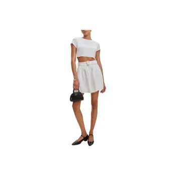 REFORMATION Niki Belted Linen Two Piece Skirt Set Women's