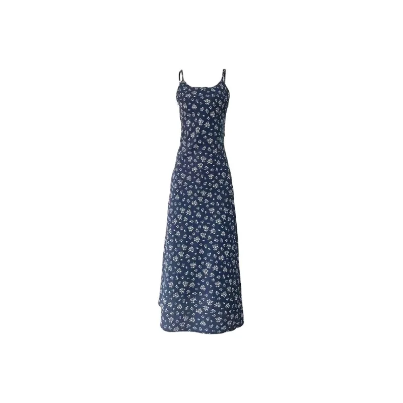 PZGE Slip Dresses Women's Navy Blue Dress-1