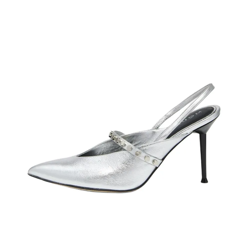 Alexander McQueen Revel Slim Heel High Heels 9cm Women's Silver-0
