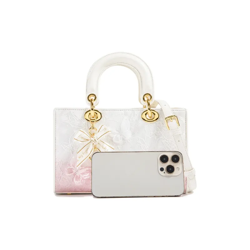 CAEISL&KCIEL Polyurethane Handbag Women's Butterfly Gradient Pink-4
