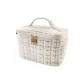 Makeup Bag-Gold Thread Chanel-Inspired-White