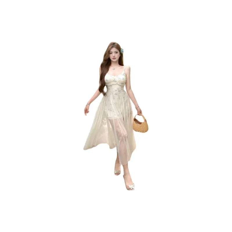 ONNFB Slip Dresses Women's Apricot Green-0