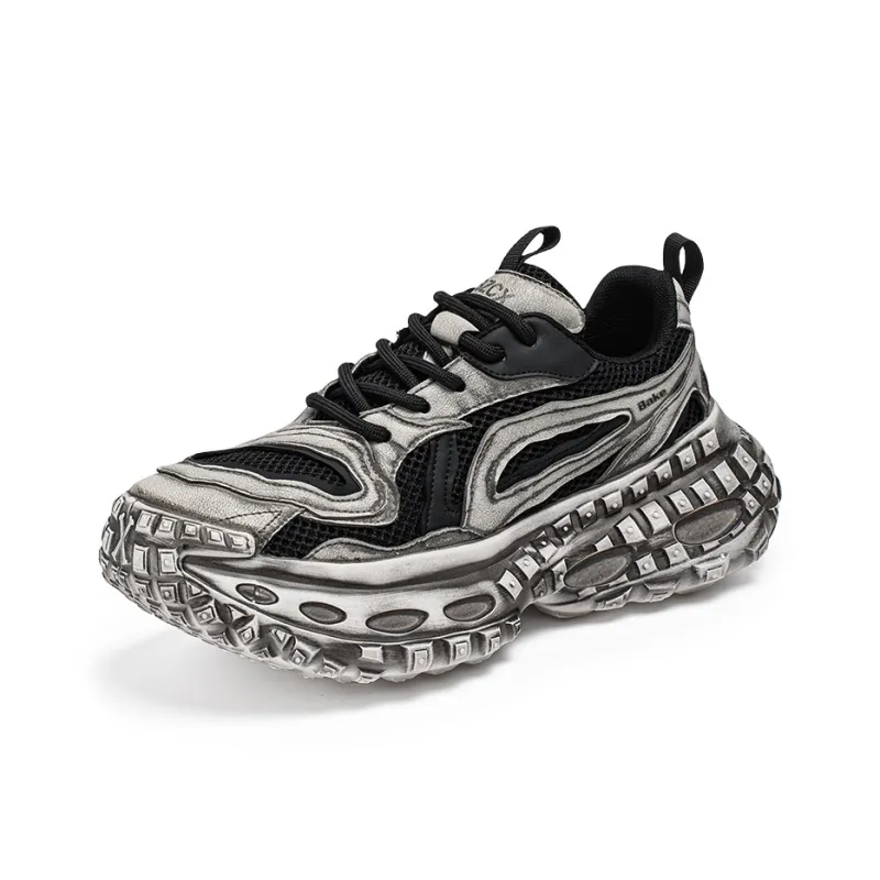 BAKE Shock Absorbers With Slip Resistant And Abrasion Resistant Properties Low Top Chunky Sneakers Men's-7
