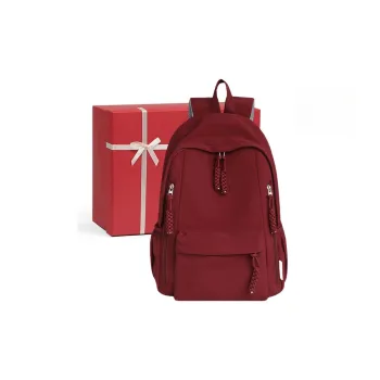 CNNCOO Fabric Backpack Women's Burgundy