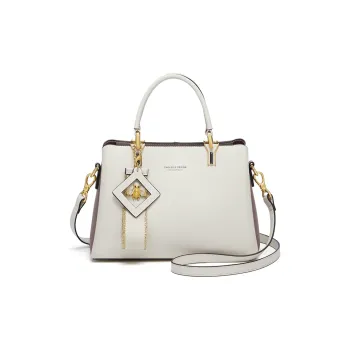 CNOLES Cow Leather Crossbody Bag, Handbag Tubas Women's Milk Coffee