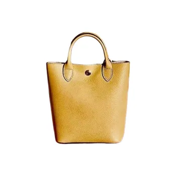 LONGCHAMP Épure Grain Cow Leather Tote Bag, Shopping Bag, Shoulder Bag, Handbag Mini Women's Yellow