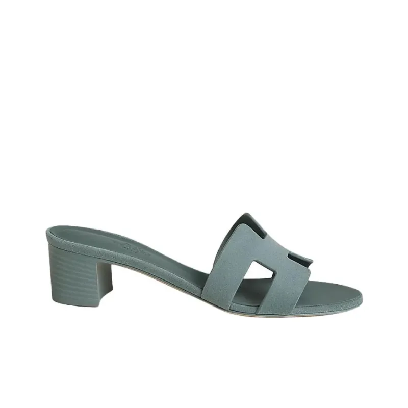 HERMES Oasis Slide Slippers 4.5cm Women's Blue-1