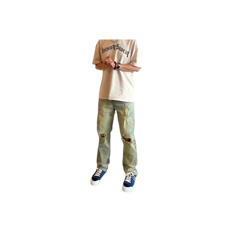 DUATOGE Jeans Men Yellow Mud -0