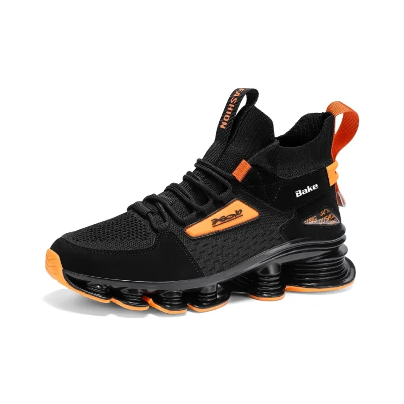 BAKE Shock Absorbers Slip Resistant Breathable Mid Top Casual Shoes Men's-7