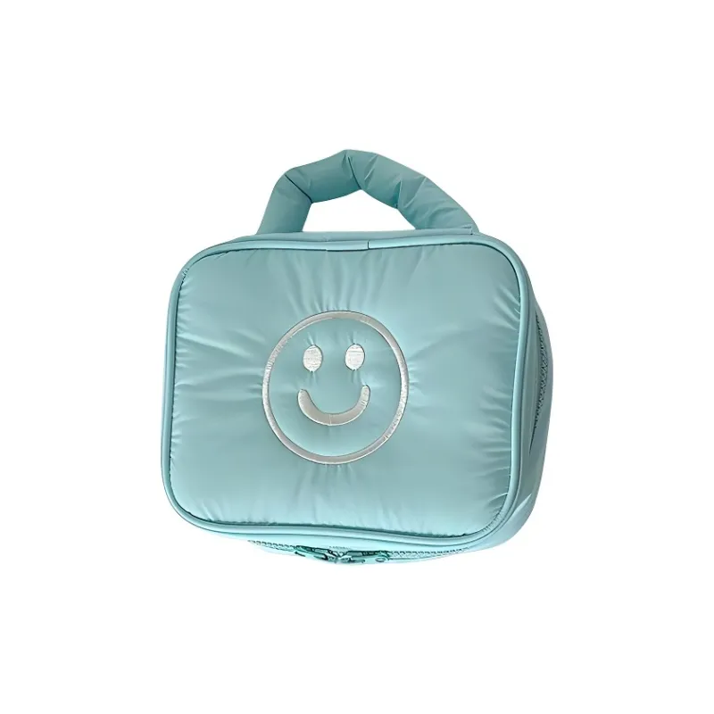 Gentle Welcome Korean Style Smiley Face Large Capacity Handheld Skincare Storage Makeup Bags Portable-8