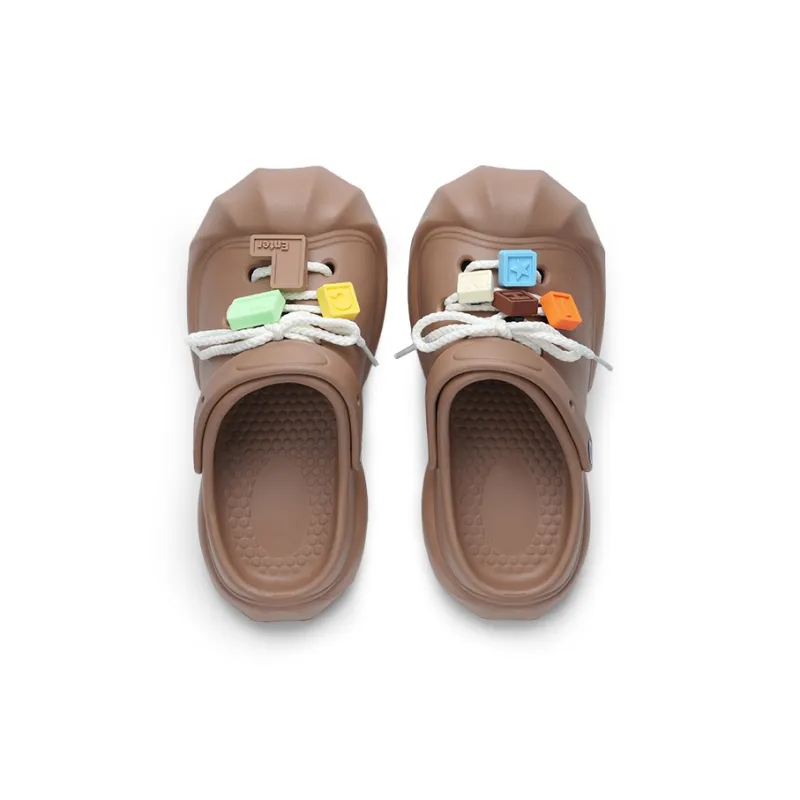 CHEDOIR Building Blocks Clogs Women's Summer DIY Outdoor Soft Sole Comfortable Beach Platform Closed Toe Shoes-7