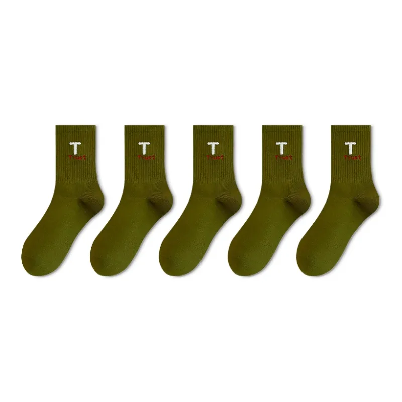 LUOLIAN Mid Calf Socks Women's 5 Pack-5