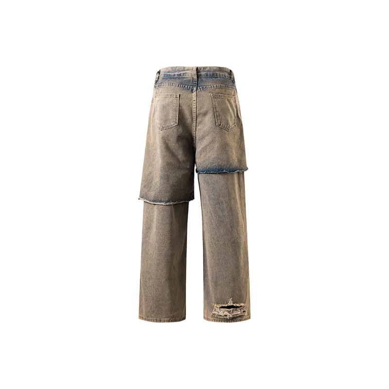 HKRXEC Jeans Men Yellow Mud-1