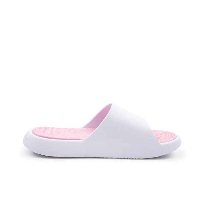 PEAK Tai Ji1.0 Quiet Slip Resistant Cushioning Slide Slippers Unisex White Pink-1