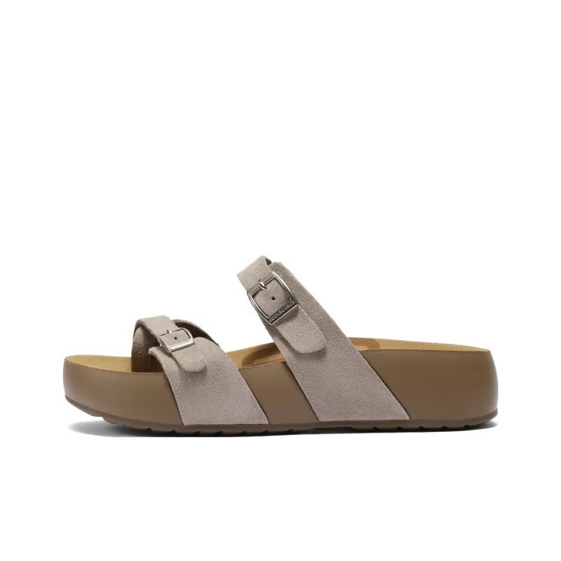 BELLE Slide Slippers Women's Yellow/Gray/Ecru-5