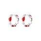 Red Apple Clip-on Earrings, 1 Pair Eh-3835.ebB