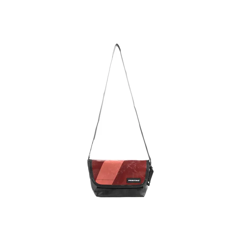 FREITAG Polyester Messenger Bag, Crossbody Bag, Shoulder Bag Unisex Black & Red-3