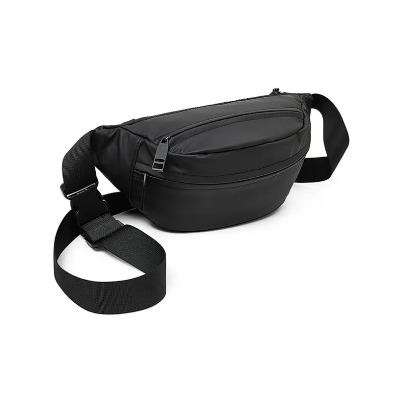 Old Man's Head Synthetic Leather Fanny Pack Regular Men's Black-4