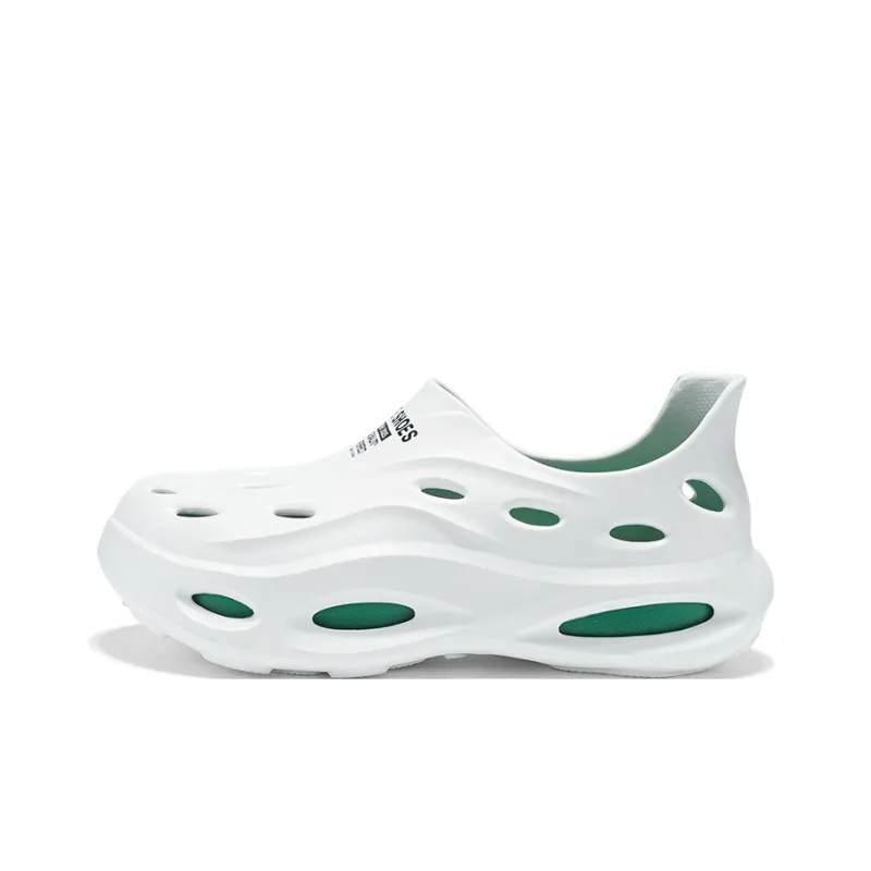 LONGDUIZHANG Clogs Unisex White Green-0
