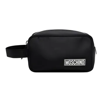 MOSCHINO Polyester Polyamide Blend Clutch Makeup Bag Men's Black