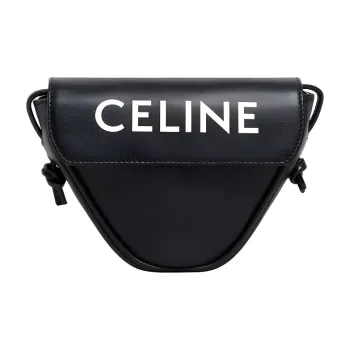 CELINE Smooth Cow Leather Shoulder Bag Crossbody Bag Mini Men's Black