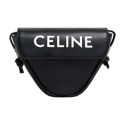 CELINE Smooth Cow Leather Shoulder Bag Crossbody Bag Mini Men's Black