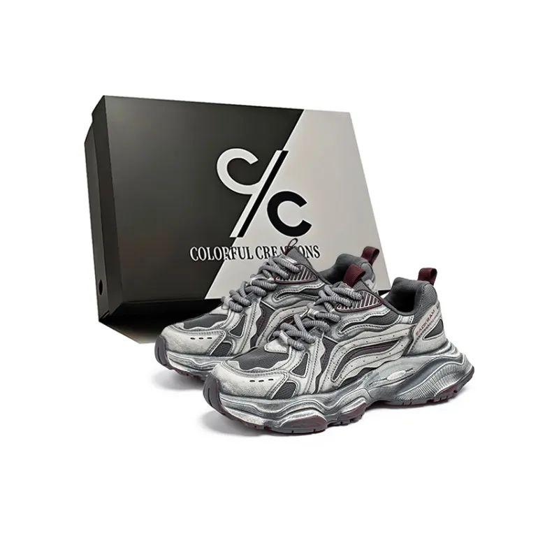Colorful Creations Slip Resistant, Abrasion Resistant, Lightweight Low Top Chunky Sneakers Men's-1