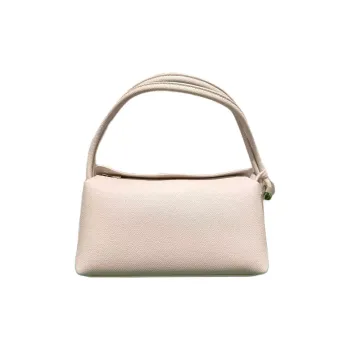 LONGCHAMP Le Roseau Cow Leather Shoulder Bag, Handbag, Shoulder Bag Medium Size Women's Paper White