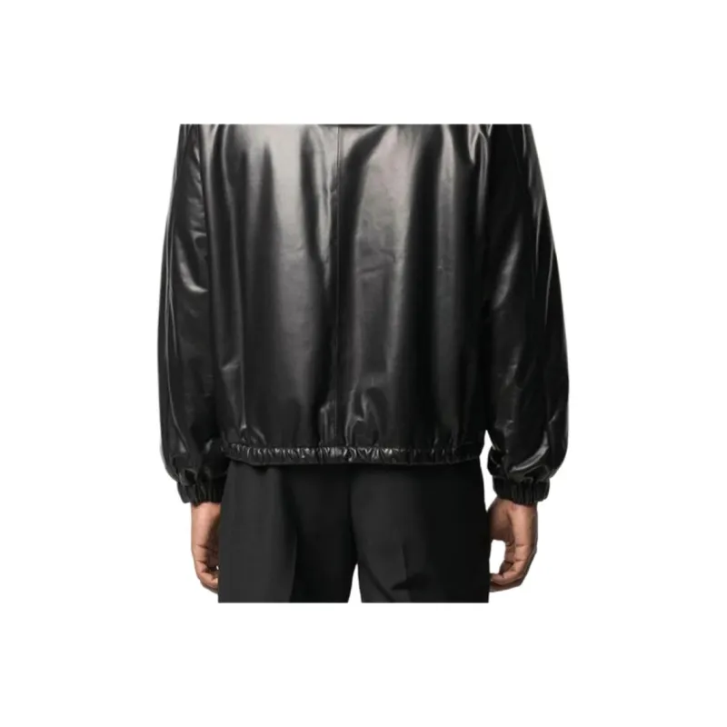 Valentino Leather Jacket Men's Black-5