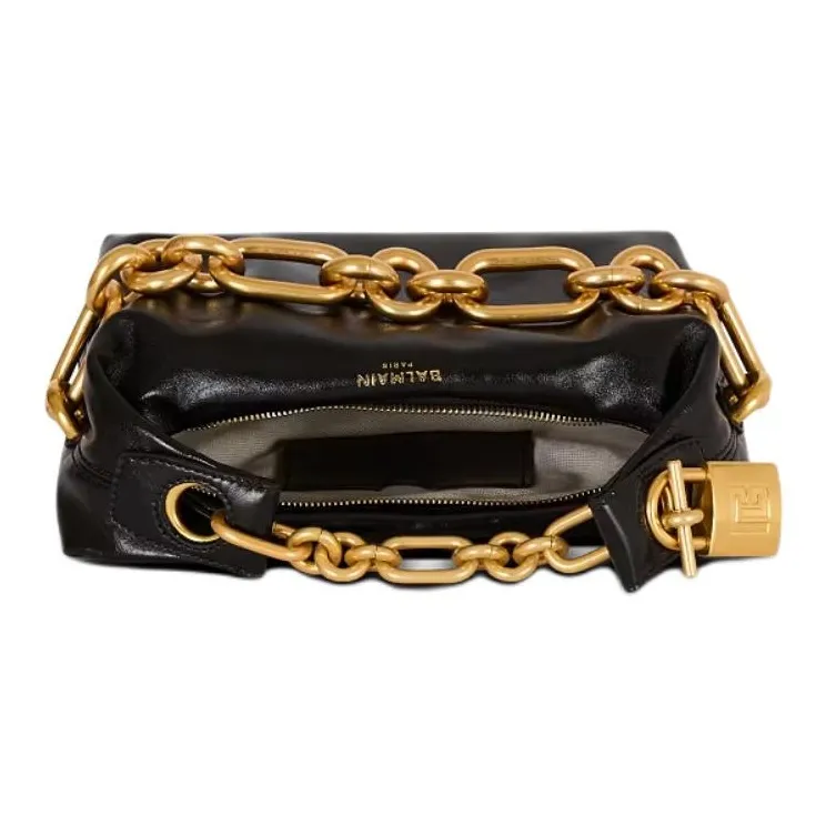 BALMAIN Calfskin Handbag Mini Women's Black-3