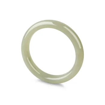 XIAOLIUJADE Bangles Pale Greenish White Jade Women's