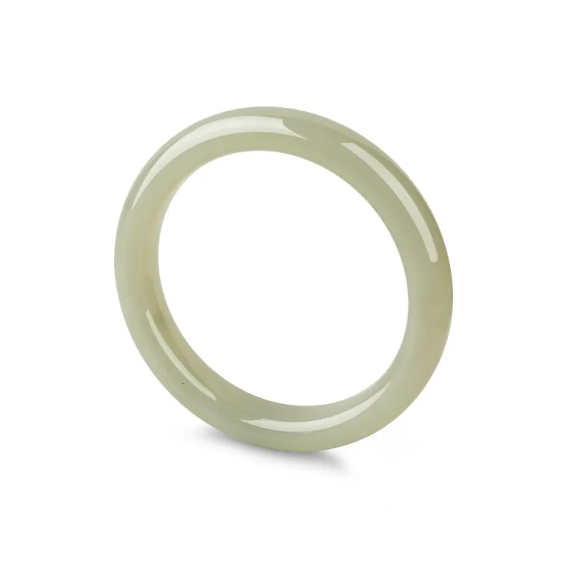 XIAOLIUJADE Bangles Pale Greenish White Jade Women's-0