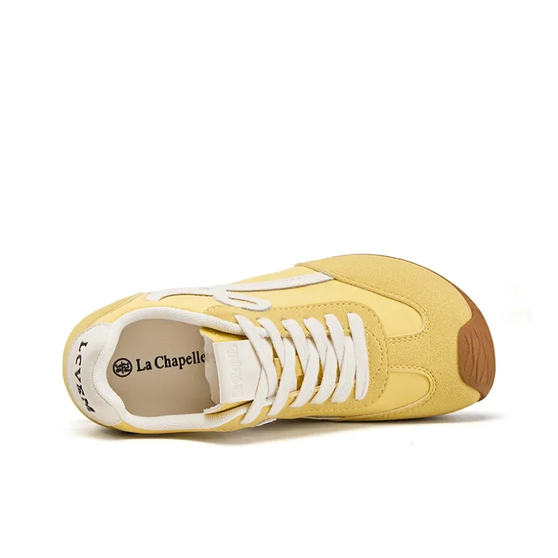 La Chapelle Abrasion Resistant Low Top Casual Shoes Women's Yellow White-2