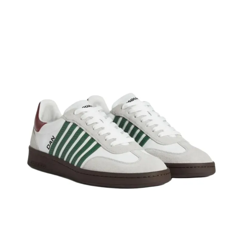 DSQUARED 2 Boxer Low Top Skateboard Shoes Men's White Green-2