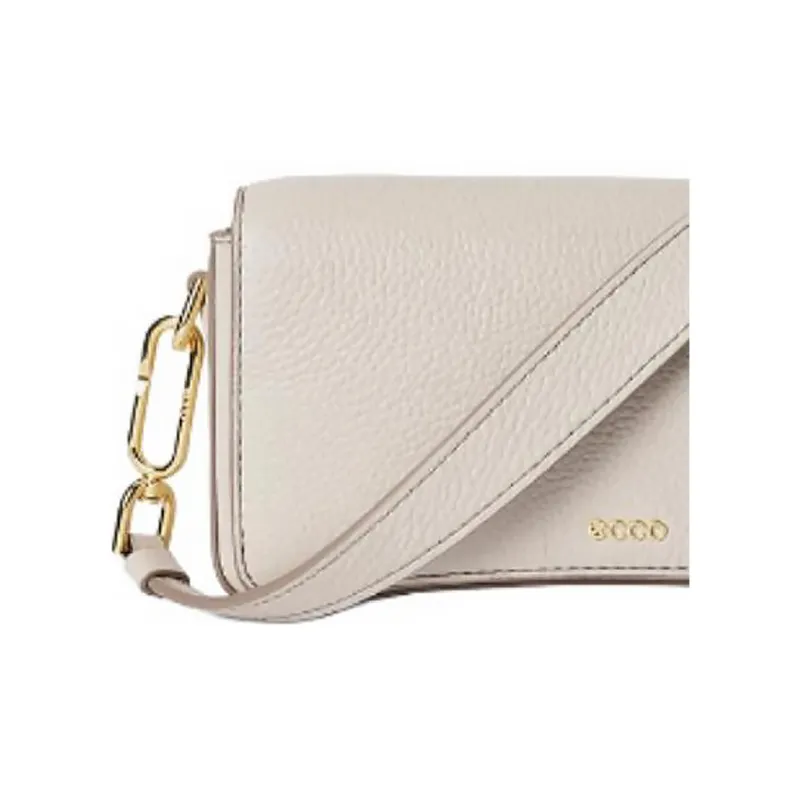 Ecco Cow Leather Handbag Shoulder Bag Small Size Women's Taupe-4