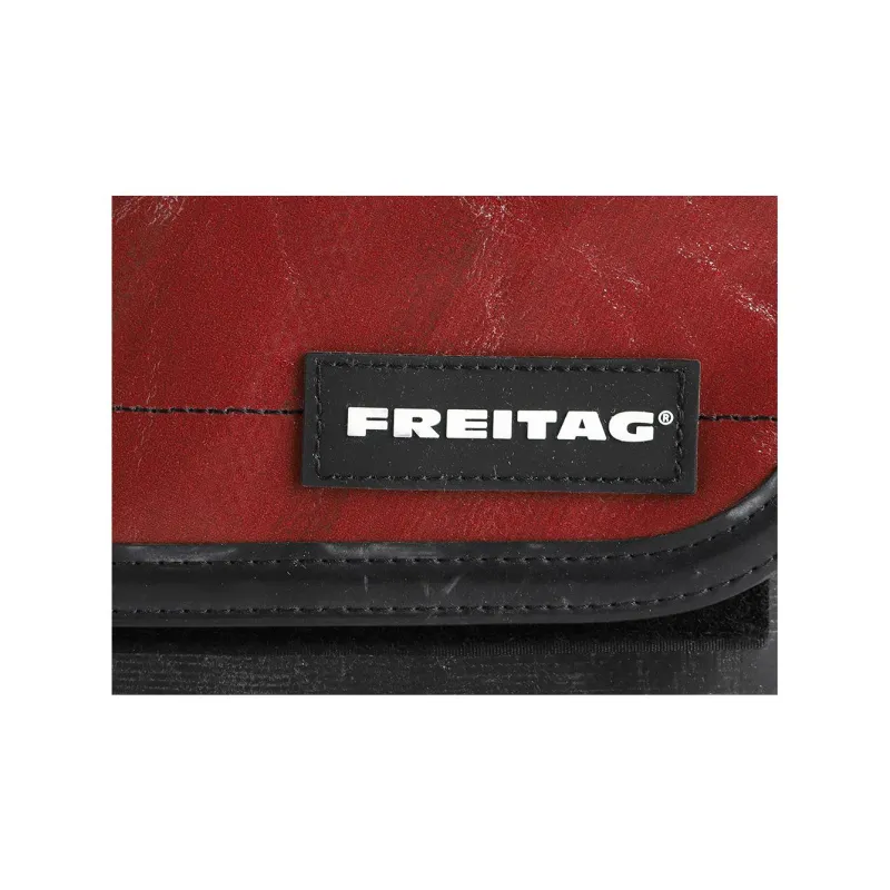 FREITAG Polyester Messenger Bag, Crossbody Bag, Shoulder Bag Unisex Black & Red-6